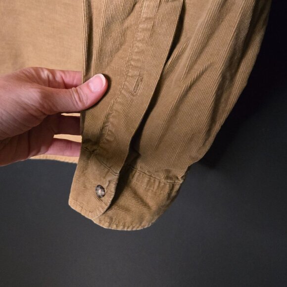 Vintage John Ashford Mens XXL Corduroy Long Sleeve Button-Down Shirt Beige Tan N - Picture 6 of 7